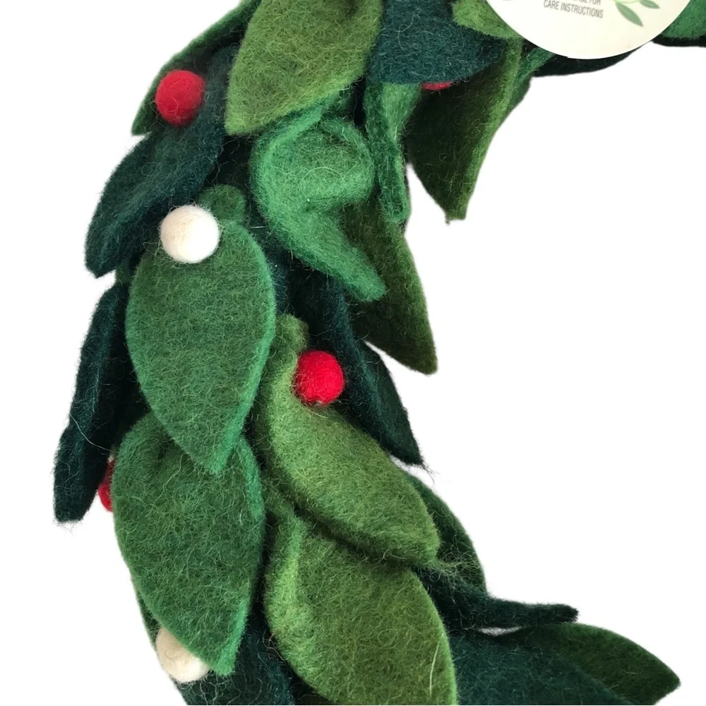 NWT Trader Joe's Christmas Handcrafted Felted Wool Wreath Rare 2025